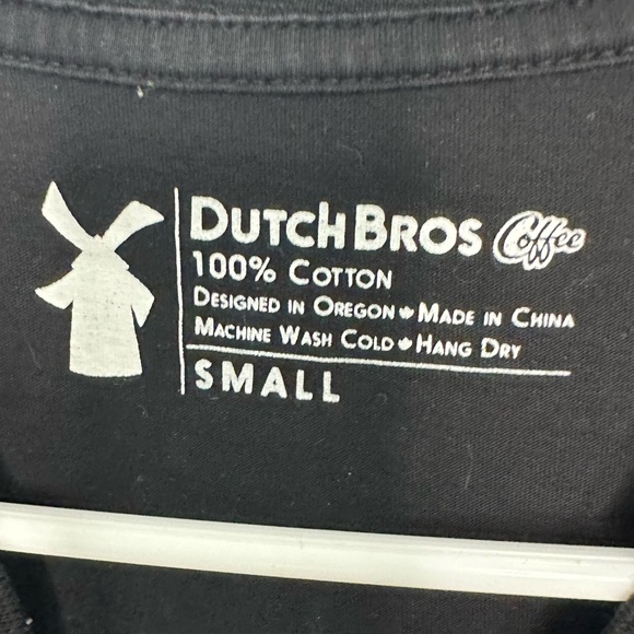 Dutch Bros Black SMALL “Stay Up Late” Tee DB 1992 CUTE VINTAGE - Picture 5 of 6